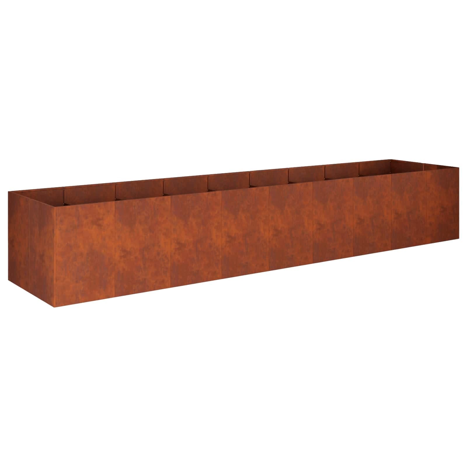 vidaXL Vaso de Jardim Ferro Enferrujado 360 x 80 x 60 cm Aço Corten