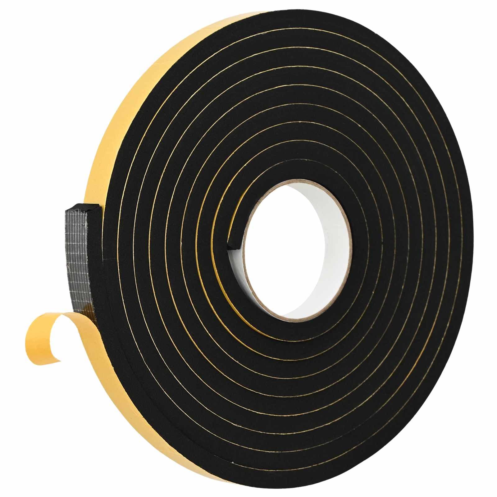 vidaXL Fita de espuma autoadesiva 10 pcs Preto 20mm x 5m Espuma CR
