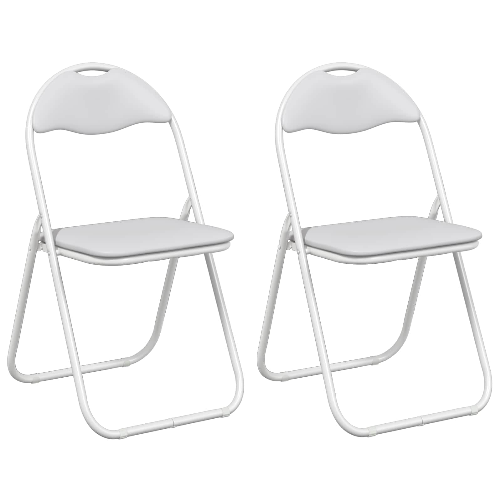 vidaXL Cadeira Dobrável 2 pcs Branco e Cinza 48 x 43,5 x 81 cm