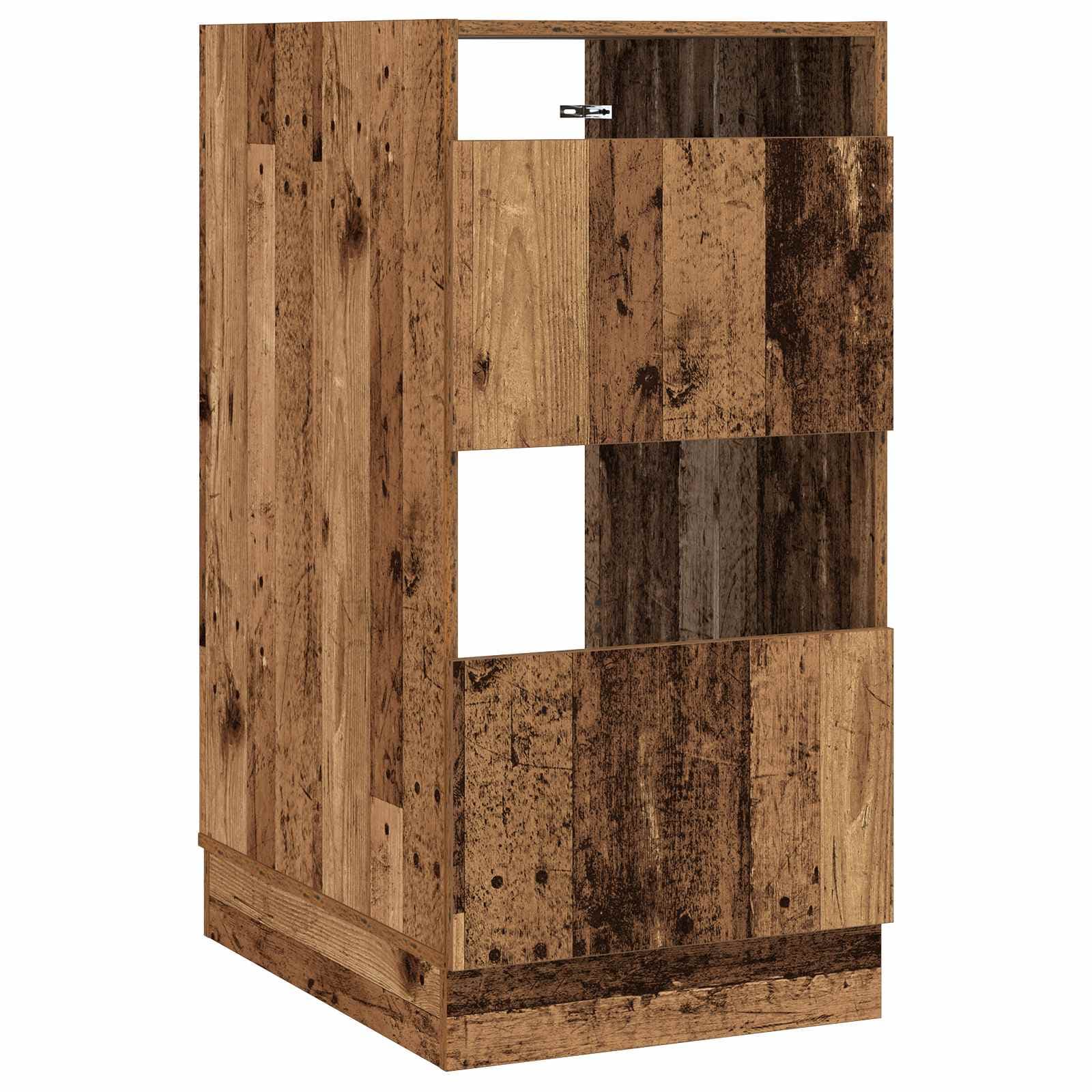 vidaXL Armário de Lavanderia com porta Madeira antiga 50 x 68 x 102 cm