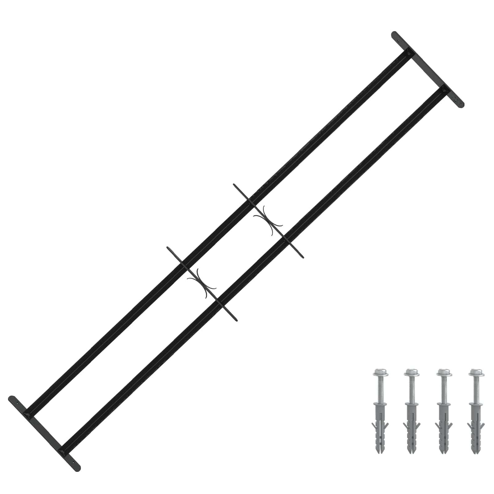vidaXL Grade de Segurança para Janelas com 2 Barras Cruzadas 3 pcs