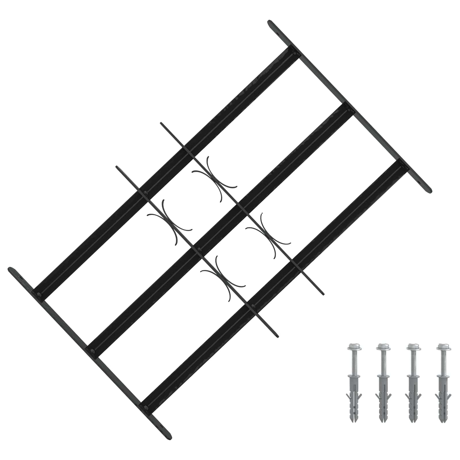 vidaXL Grade de Segurança para Janelas com 3 Barras Transversais 3 pcs