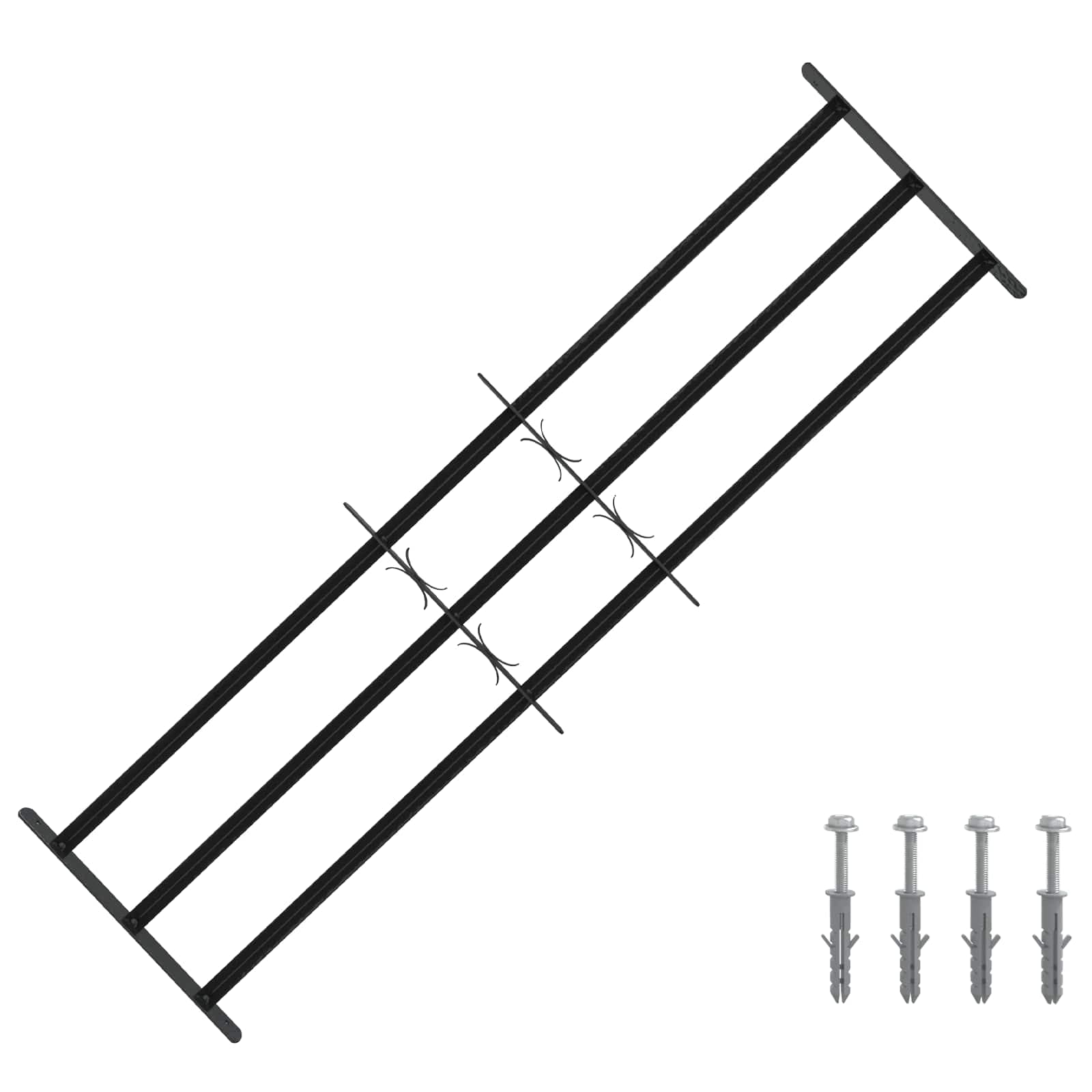 vidaXL Grade de Segurança para Janelas com 3 Barras Transversais 3 pcs