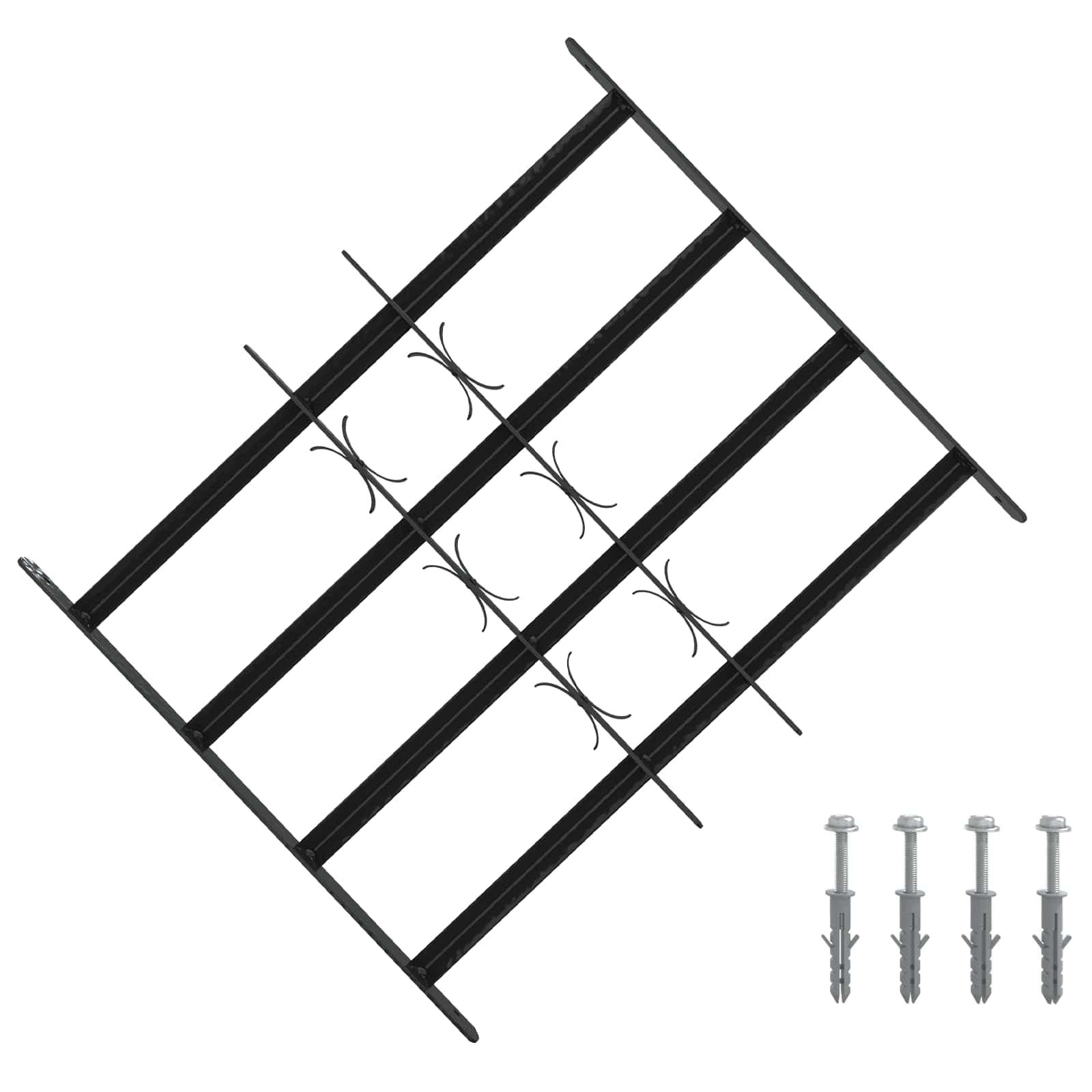vidaXL Grades de segurança para janelas com 4 travessões 3 pcs