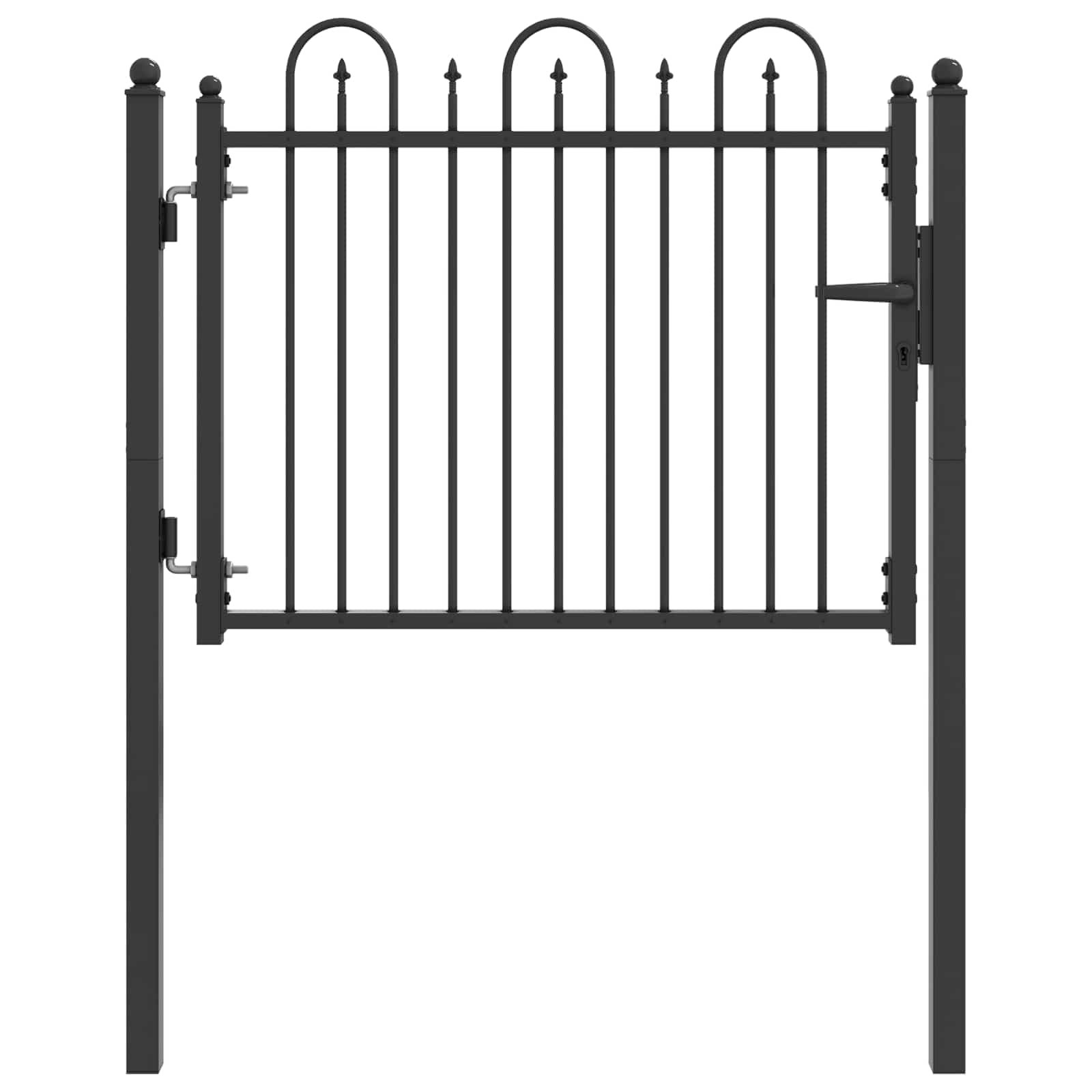 vidaXL Portão de Cerca HORST 100 x 75 cm Metal Preto Trancável