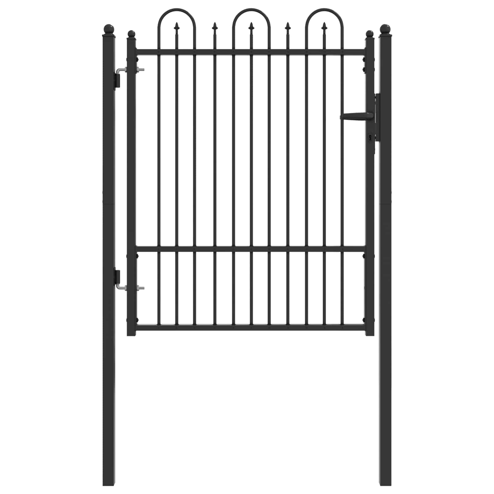 vidaXL Portão de Cerca HORST 100 x 125 cm Metal Preto Trancável