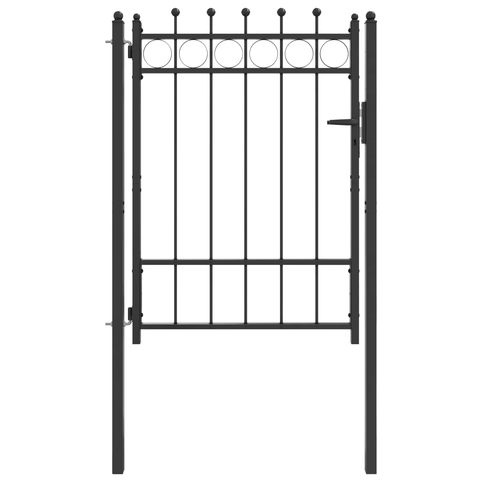 vidaXL Portão de Cerca HORST 100 x 125 cm Metal Preto Trancável