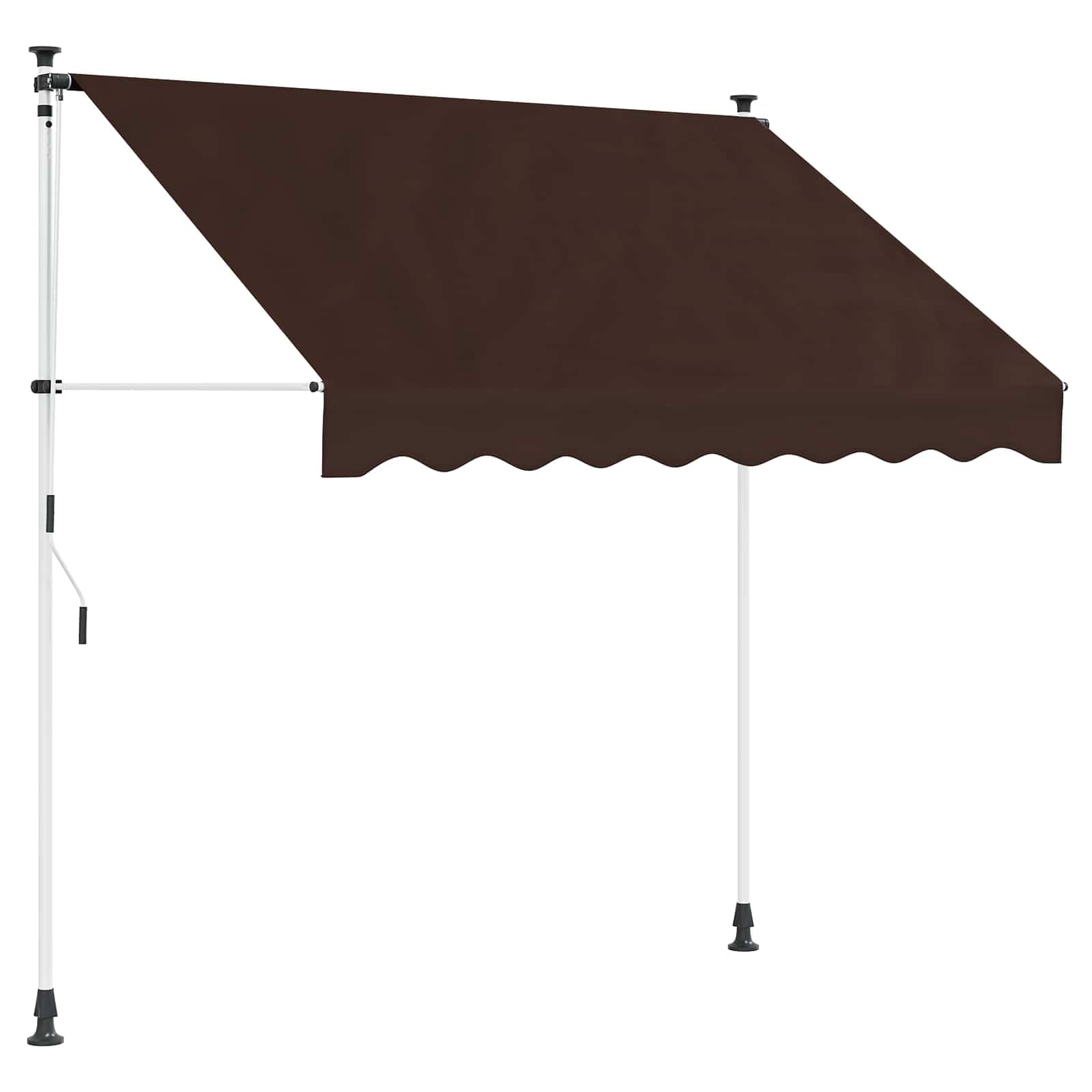 vidaXL Toldo Retrátil Manual Castanho 400 cm