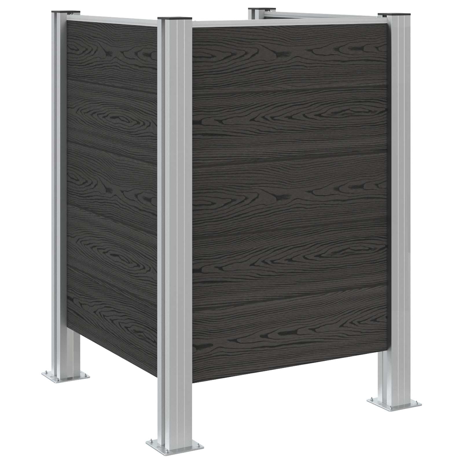 vidaXL Cerca para Caçamba de Lixo Cinzento 85 x 85 x 115 cm