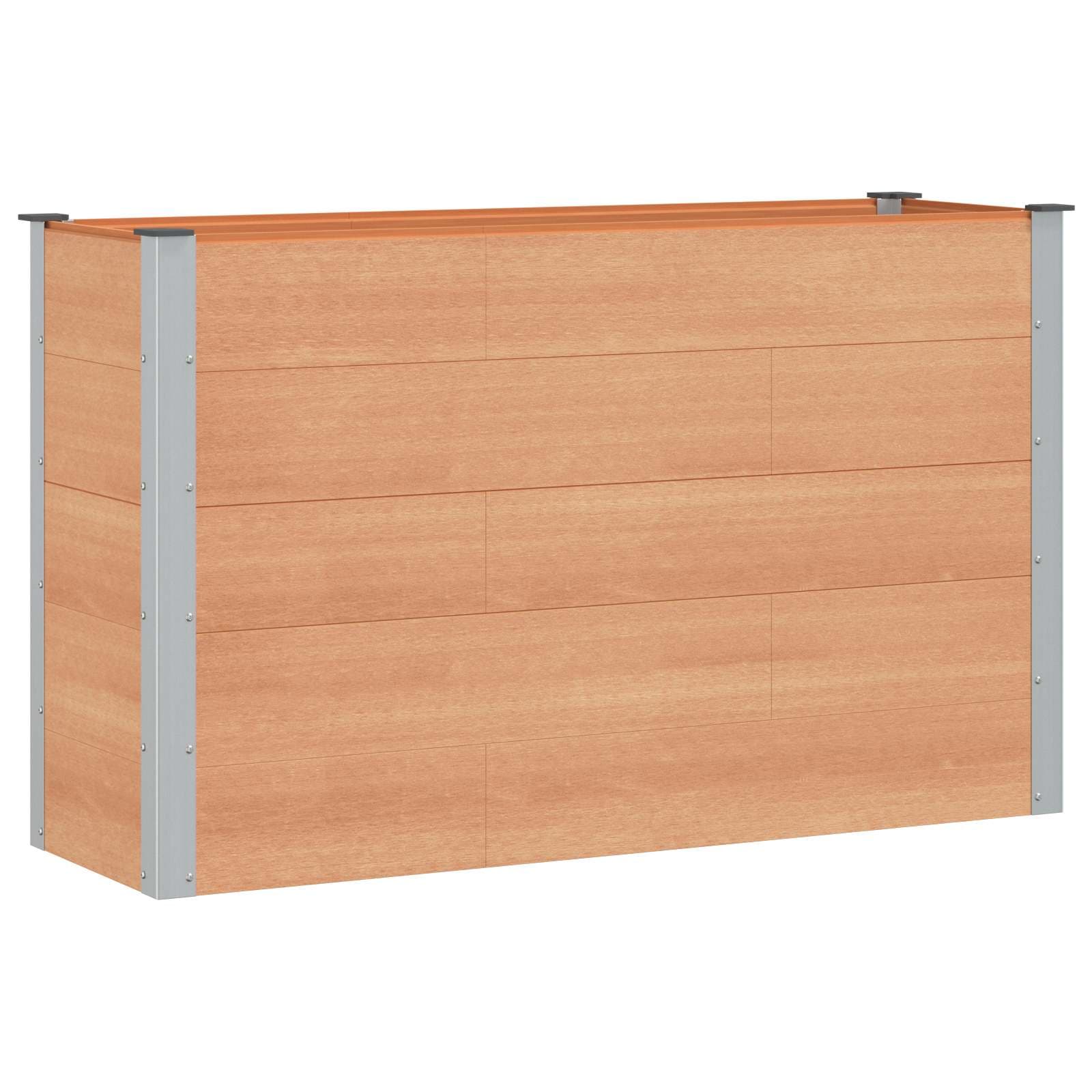 vidaXL Canteiro de jardim elevado Castanho 150 x 50 x 91 cm