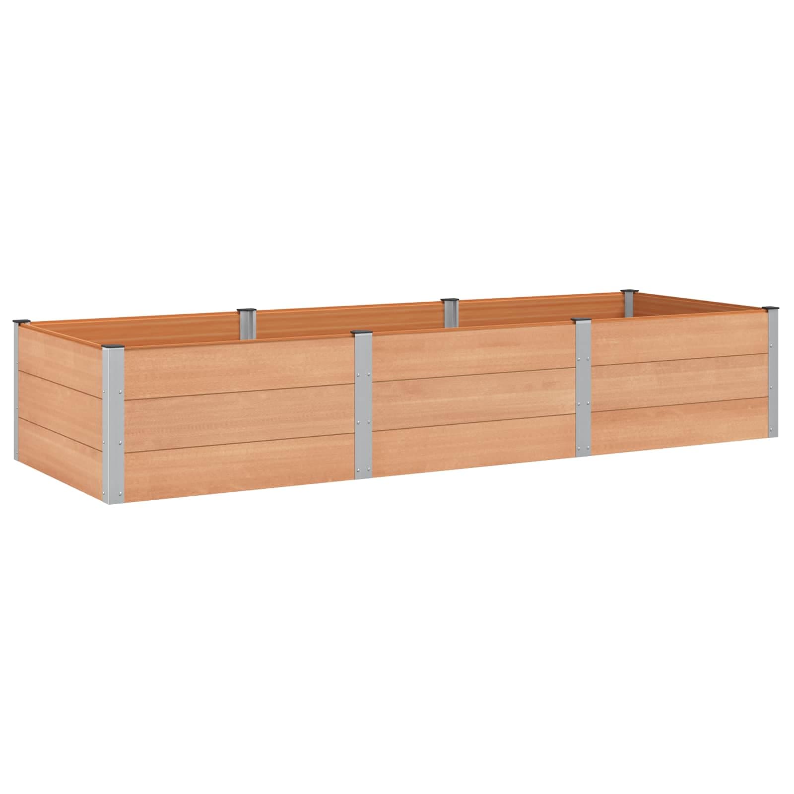 vidaXL Canteiro de jardim elevado Castanho 300 x 100 x 54 cm