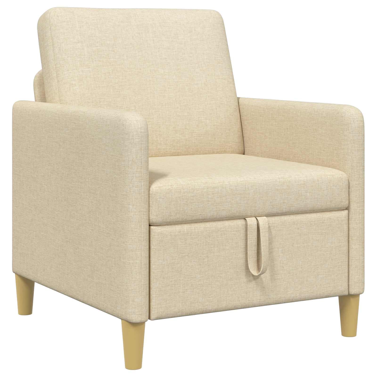 vidaXL Sofa com Armazenamento Creme 72 x 78 x 87 cm Poliéster