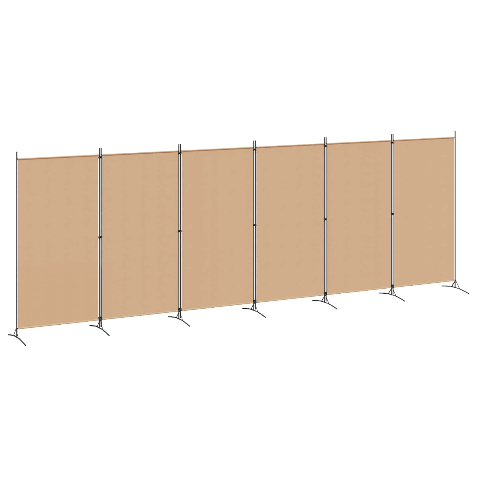 vidaXL Divisória de Quarto de 6 Painéis Bege 520 x 180 cm Tecido