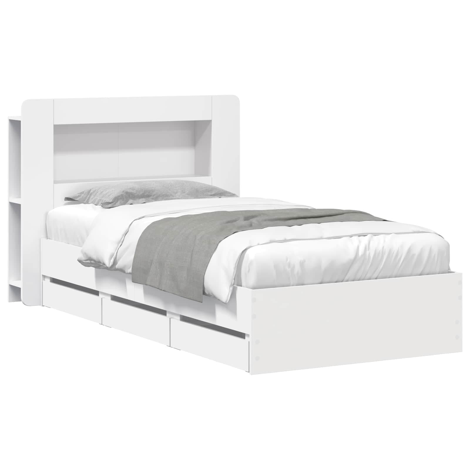 vidaXL Estrutura de Cama com Armazenamento Branco 75 x 190 cm