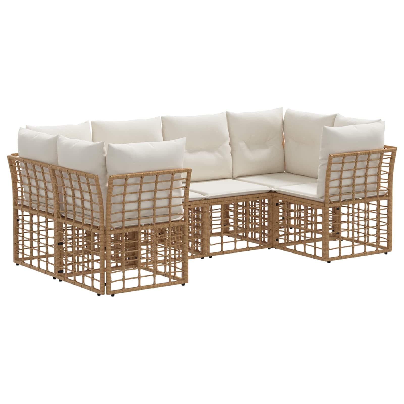 vidaXL Conjunto de Sofás para Exterior 6 pcs Natural Poliéster