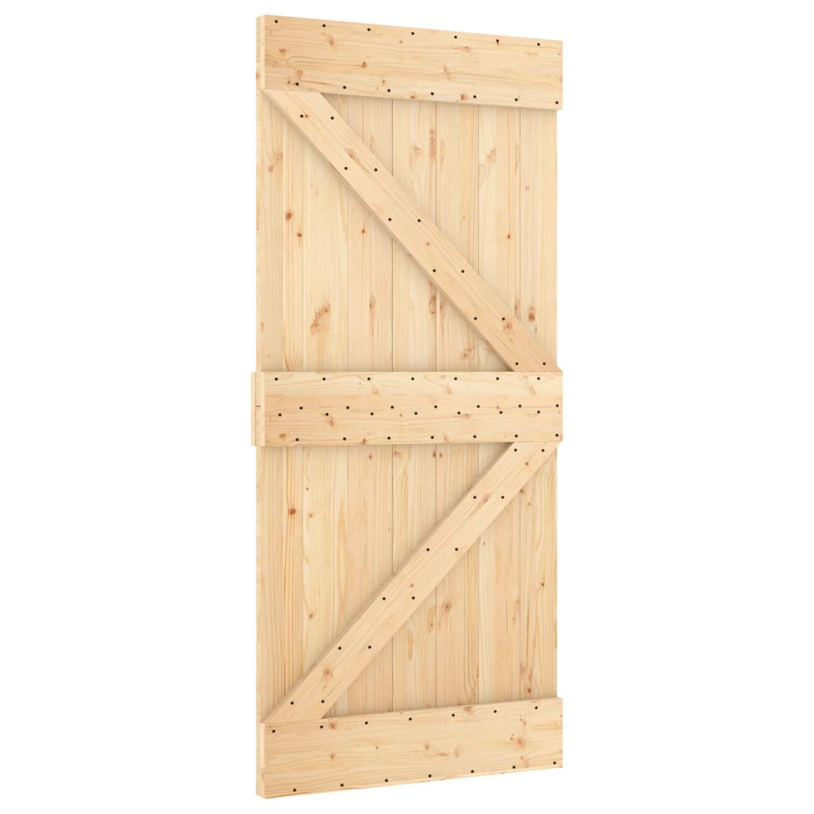 vidaXL Porta Deslizante NARVIK Natural e Preto 95 x 210 cm (213,5 cm)