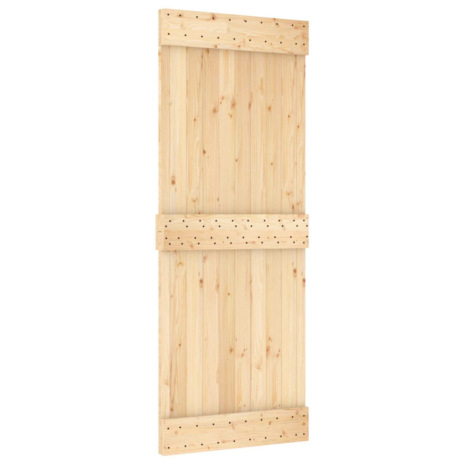 vidaXL Porta Deslizante NARVIK Natural e Preto 80 x 210 cm (152,5 cm)