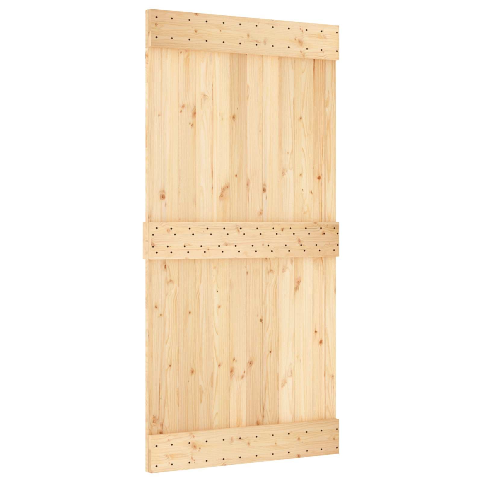 vidaXL Porta Deslizante NARVIK Natural e Preto 100 x 210 cm (213,5 cm)