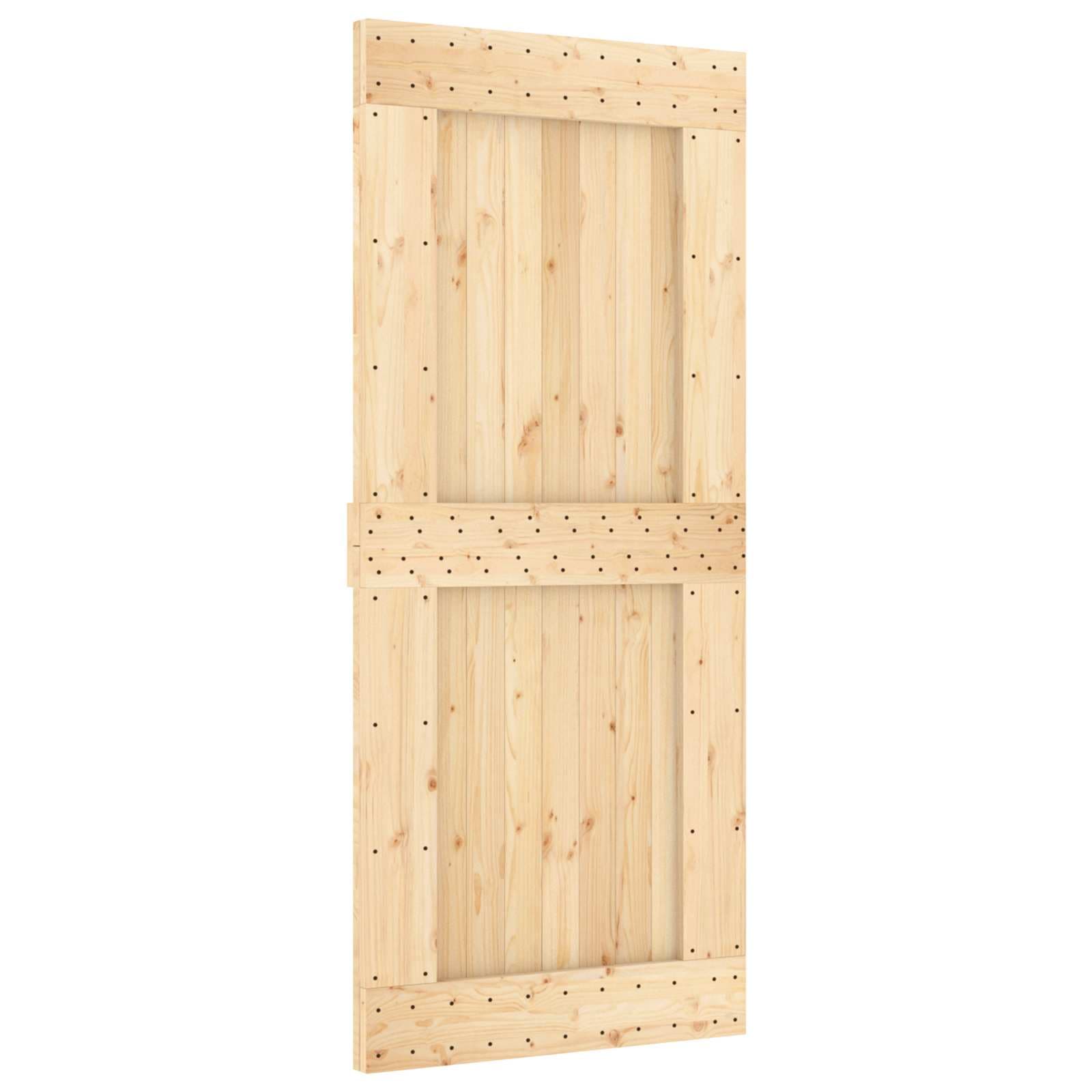 vidaXL Porta Deslizante NARVIK Natural e Preto 90 x 210 cm (213,5 cm)
