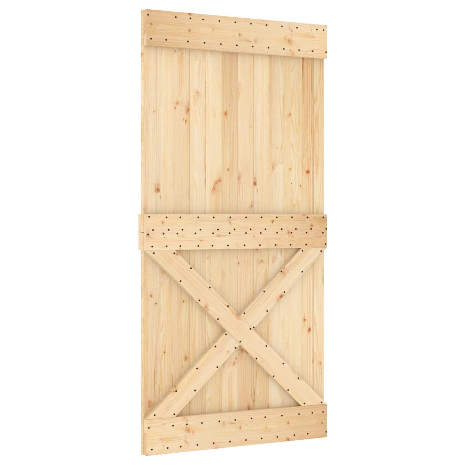 vidaXL Porta Deslizante NARVIK Natural e Preto 100 x 210 cm (213,5 cm)