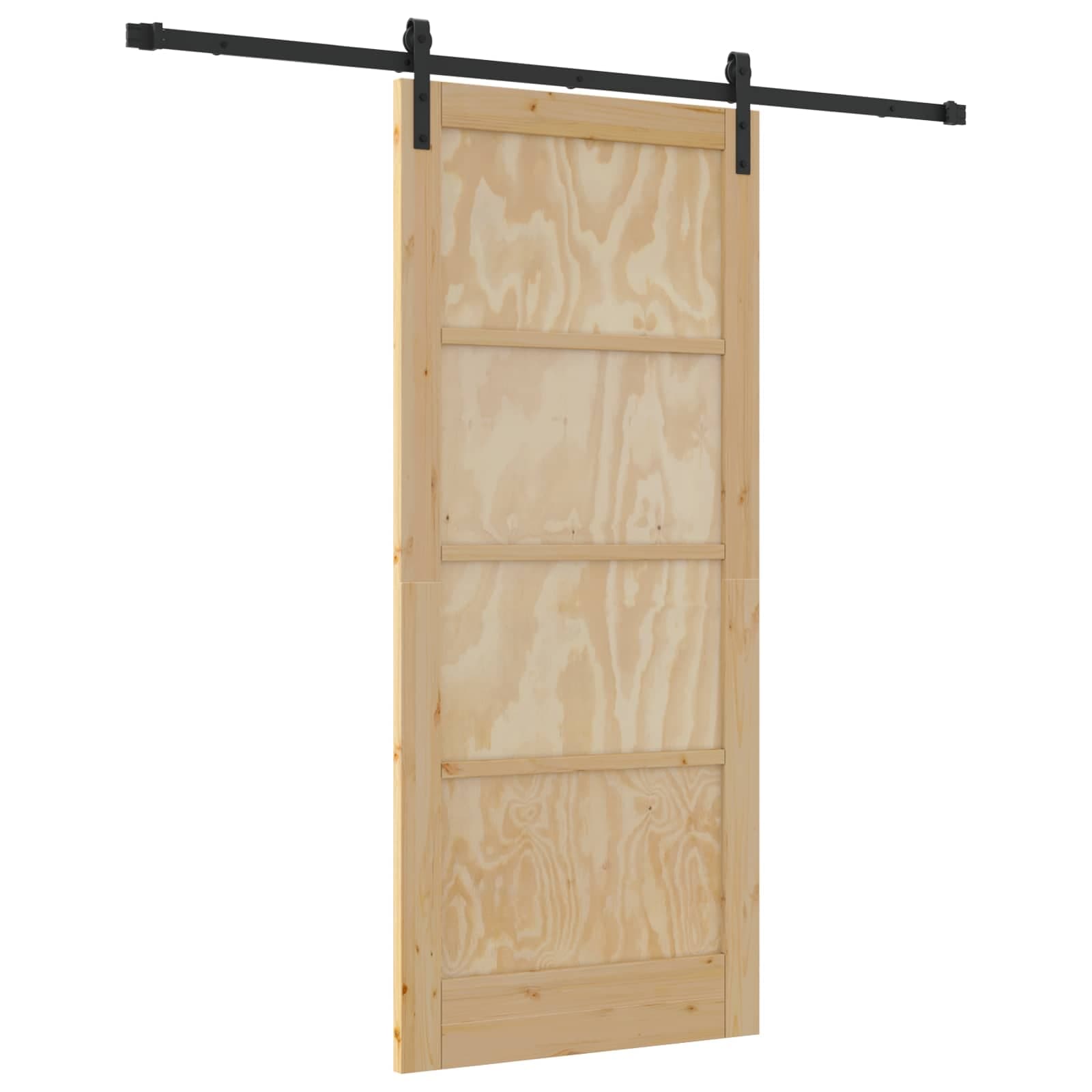 vidaXL Porta Deslizante Natural e Preto 86 x 198,5 cm