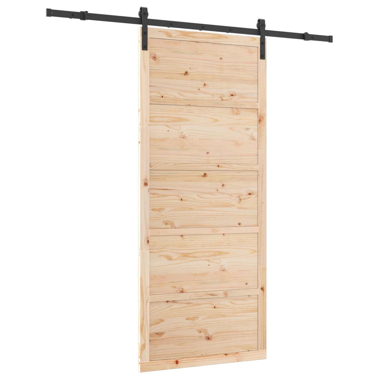 vidaXL Porta Deslizante Natural 80 x 208 cm Madeira de Pinho Maciça