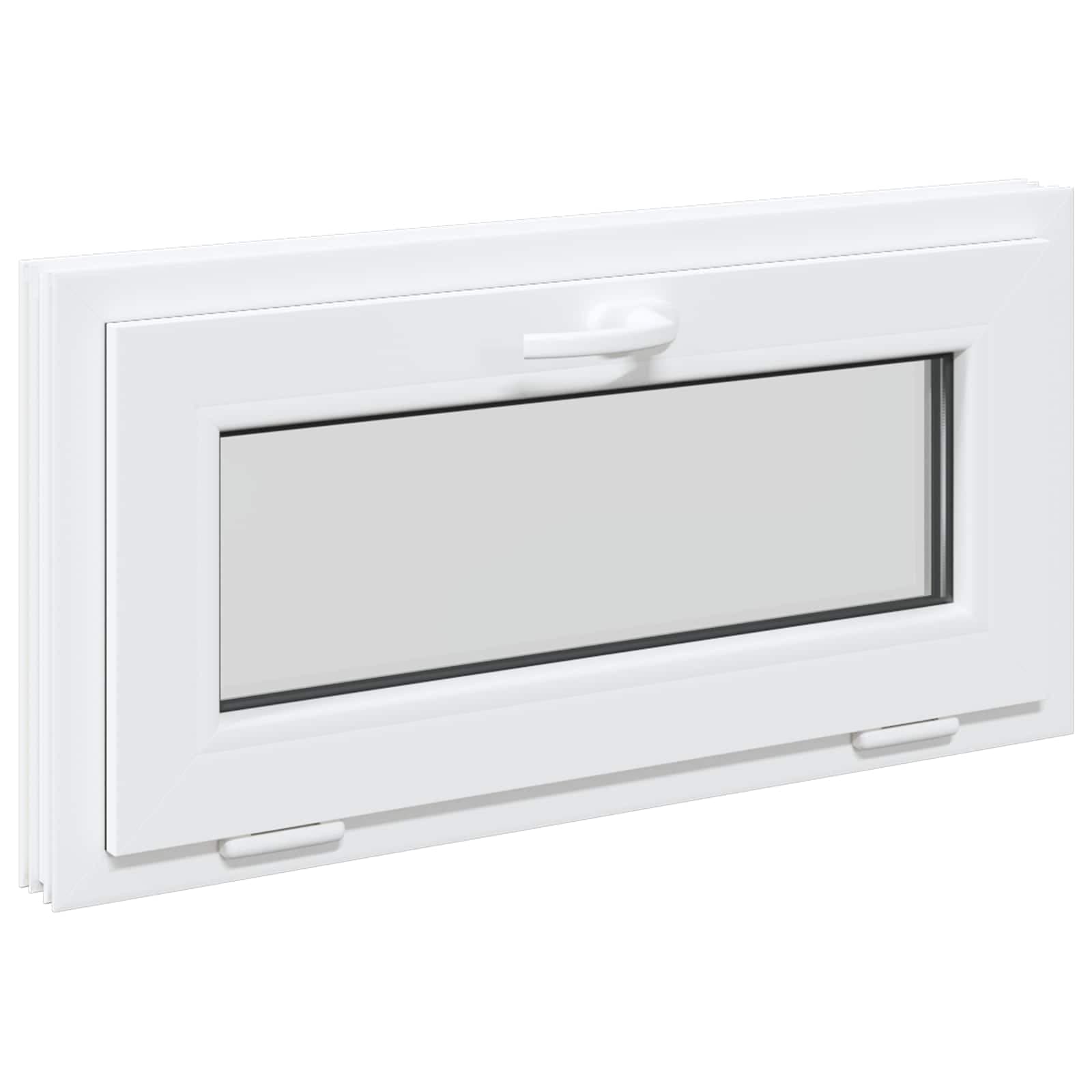 vidaXL Janela de porão RISOR 80 x 40 cm PVC e Vidro Branco
