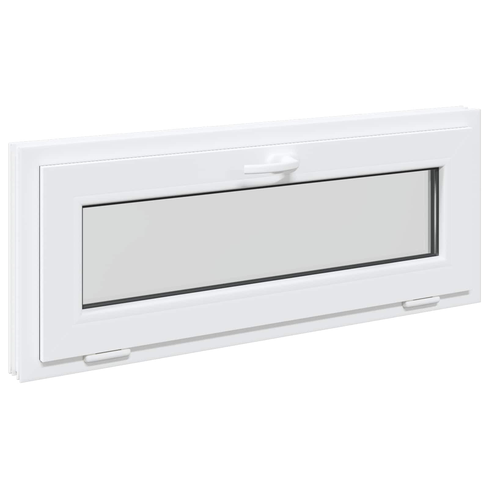 vidaXL Janela de porão RISOR 110 x 40 cm PVC e Vidro Branco