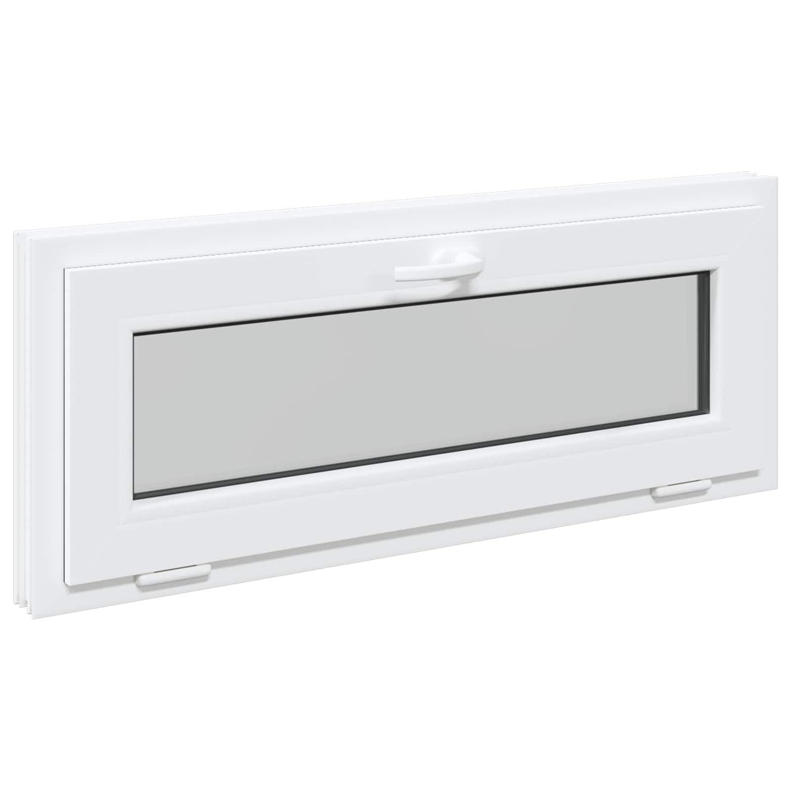 vidaXL Janela de porão RISOR 100 x 40 cm PVC e Vidro Branco