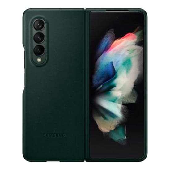 Capa Samsung Galaxy Z Fold3 F926 Leather Cover Verde