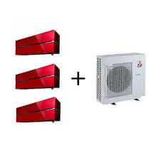 Mitsubishi Electric 3x1 MXZ-3F54VF com 2x MSZ-LN25VGR + 1x MSZ-LN35VGR – Climatização Premium para 2 Quartos e Sala de 40m²
