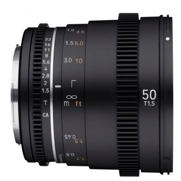 Objetiva Samyang 50mm T1.5 VDLSR MK2 para Fuji X