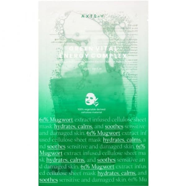 AXIS-Y Mugwort Green Vital Energy Complex Máscara Facial em Tecido 27ml