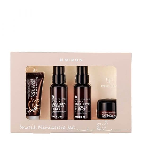 Mizon Snail Repair Cream 15ml + Foam Cleanser 30ml + Toner 50ml + Essence 50ml Coffret