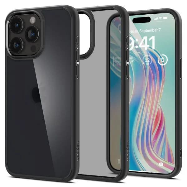 Spigen Capa Ultra Hybrid para iPhone 15 Pro Max Frost Black