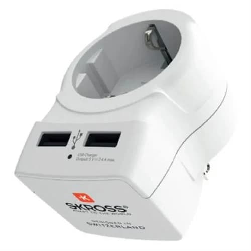 Skross Adapt. Europeu de Schuko para Eua Europe To Usa + 2xUSB - EU2USA2USB