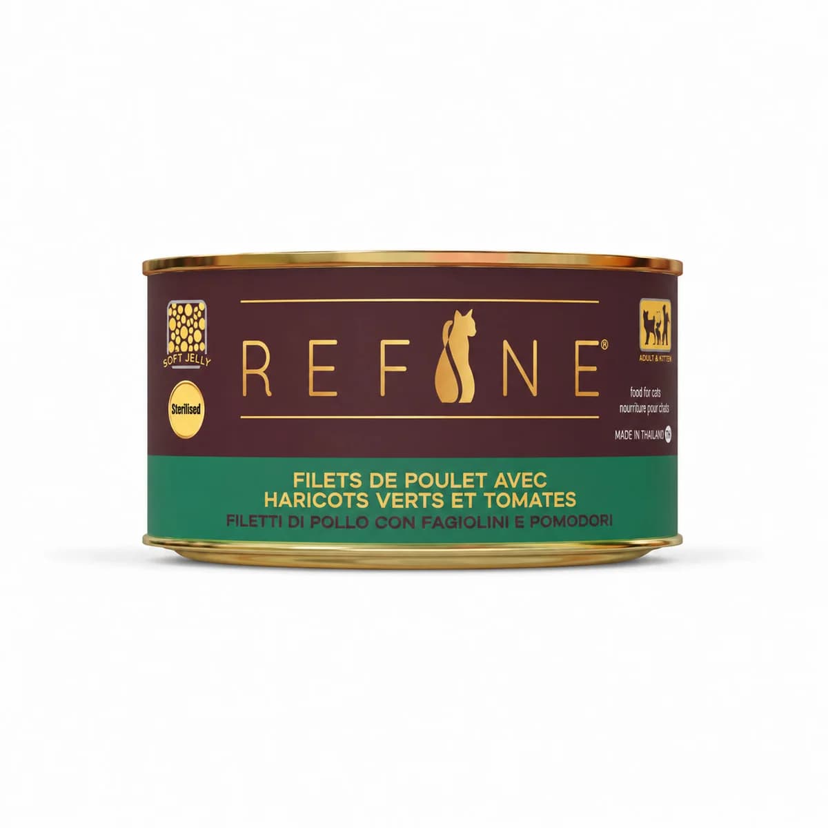 Refine Sterilized Filetes de Frango com Feijão-verde e Tomate - Alimento húmido para gatos esterilizados