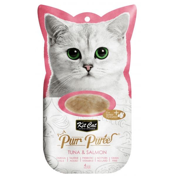 Ração Húmida Kit Cat Purr Puree Atum & Salmão 30g