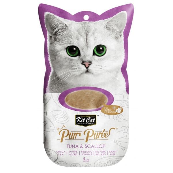 Ração Húmida Kit Cat Purr Puree Atum & Vieira 360g