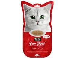Ração Húmida Kit Cat Purr Puree Skin & Coat Atum & Óleo de Peixe 60g