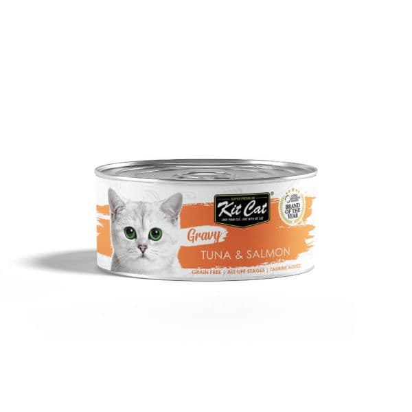 Ração Húmida Kit Cat Super Premium Atum e Salmão 70g Molho