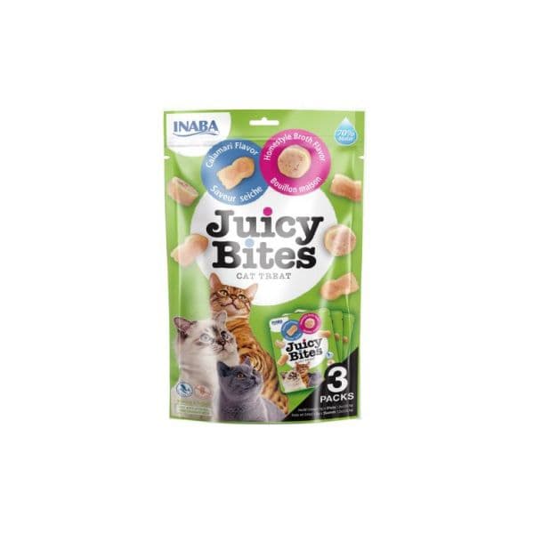 Inaba Churu Juicy Bites Calamares e Caldo Caseiro 3x11.3g