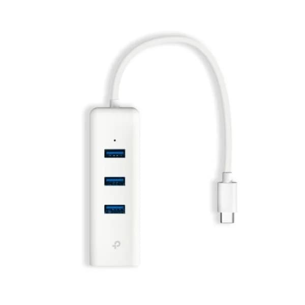 TP-Link UE330C Adaptador de Rede USB 3.0 Tipo-C para Gigabit Ethernet com Hub USB 3.0 de 3 Portas
