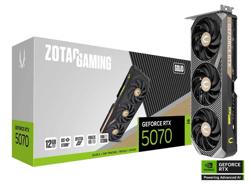 ZOTAC GAMING GeForce RTX 5070 SOLID 12GB GDDR7 Reflex 2 RTX AI DLSS4