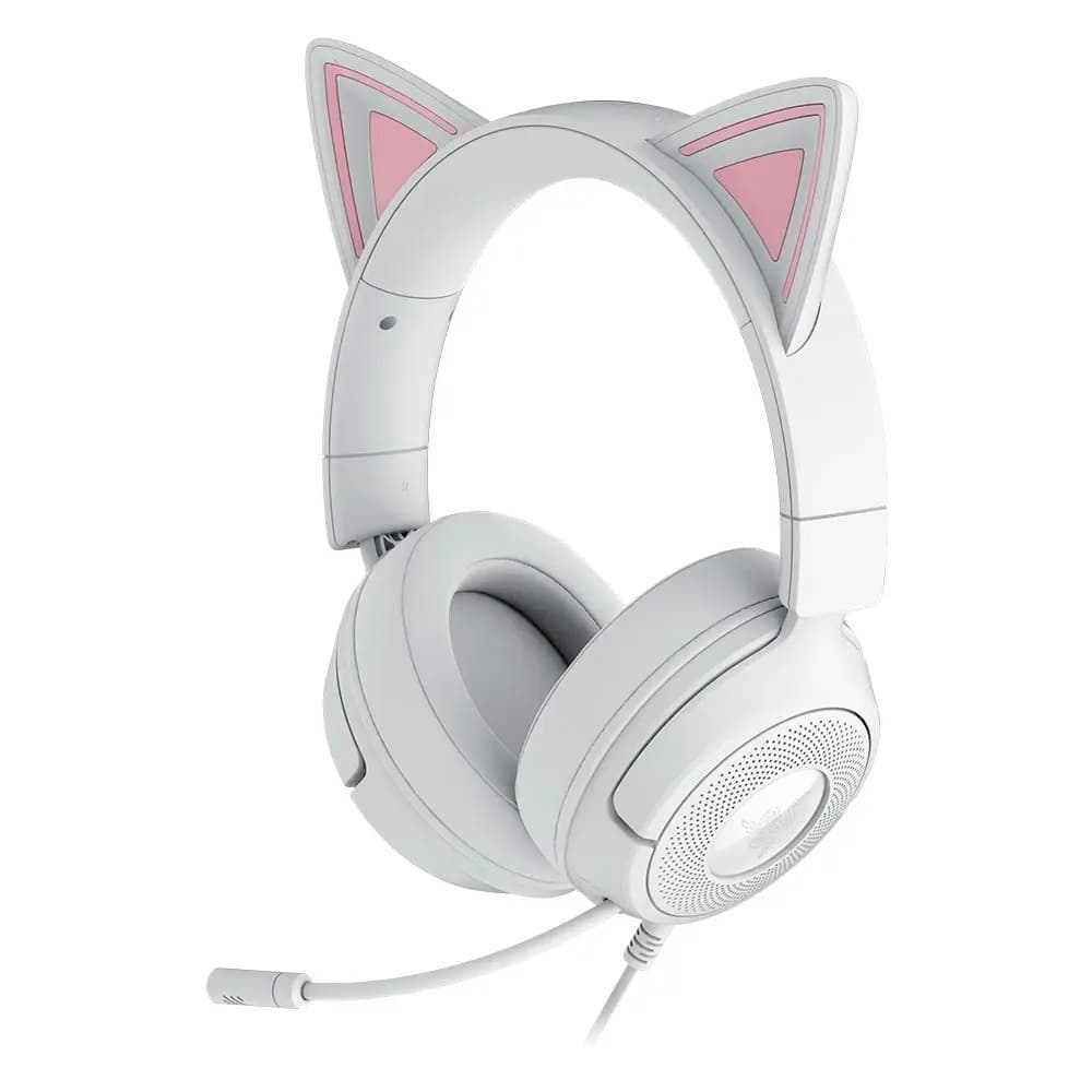 Razer Kraken Kitty V3 X Branco PC/Mac/Xbox/PlayStation/Nintendo Switch/Steam Deck/Smartphones