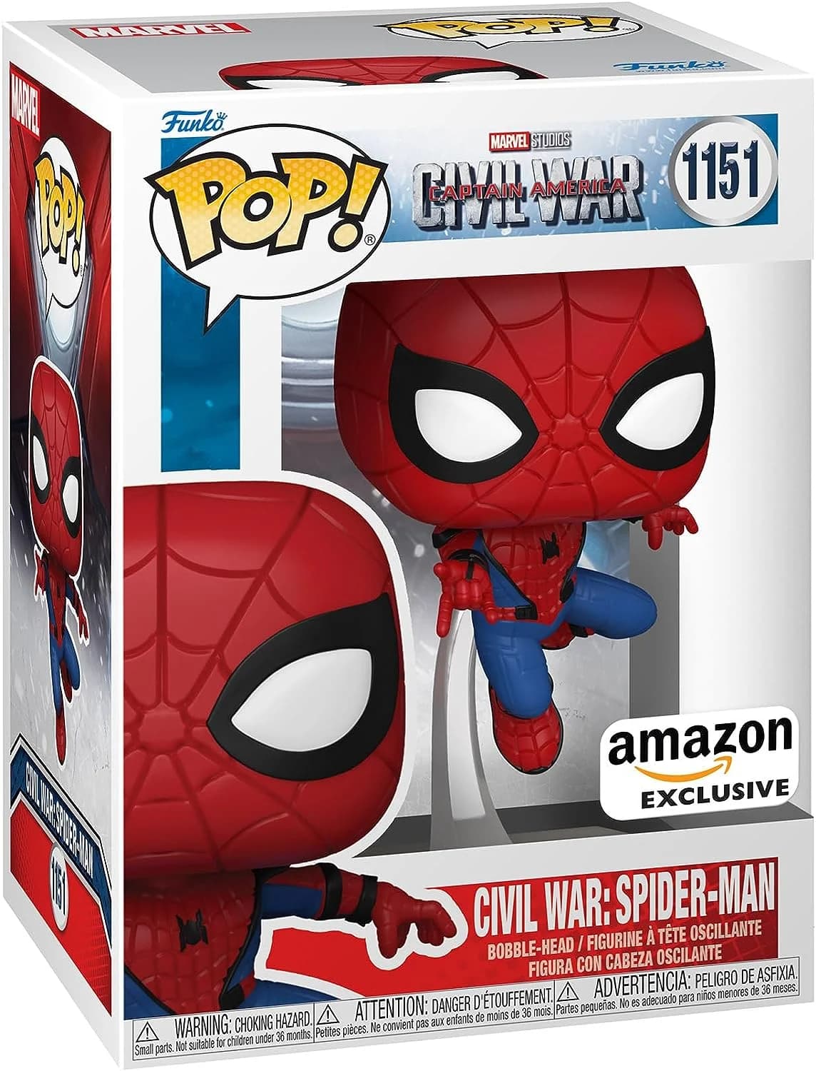 Funko Pop! Marvel: Civil War - Spider-Man - Captain America 3 - Amazon Exclusive - 1151 *caixa danificada*