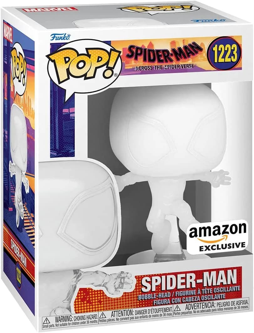Funko POP! Marvel: Spider-Man: Across the Spider-Verse - Spider-Man (Transparent - Amazon Sticker Exclusive) #1223