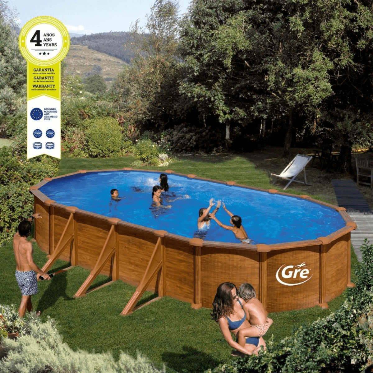 Gre Piscina em Aço Oval 730x375x132cm - 17548041