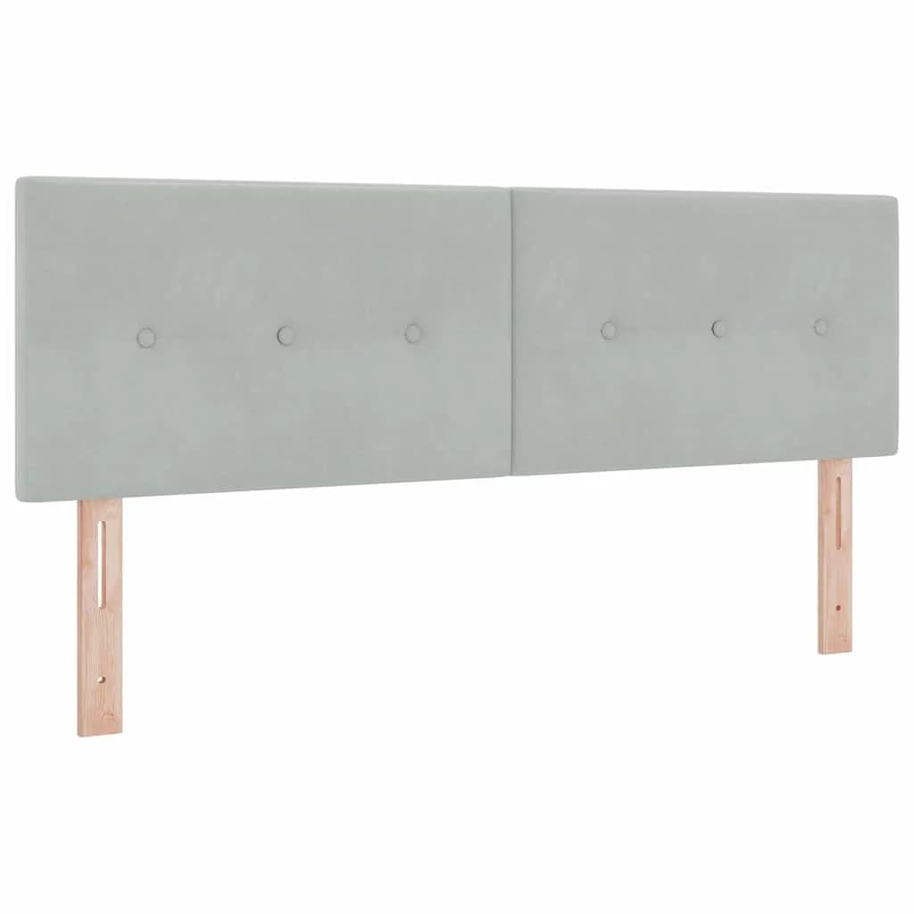 vidaXL Cabeceira Botão Almofadado Cinza Claro 160 cm Veludo - 2858163860