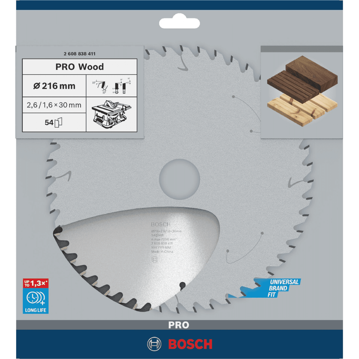 Disco PRO Wood, 216 x 2,6 x 30 mm, T54 refª 2608838411 BOSCH